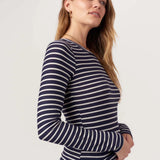 Stripe Crew Neck - navy/ivory, womens top collection