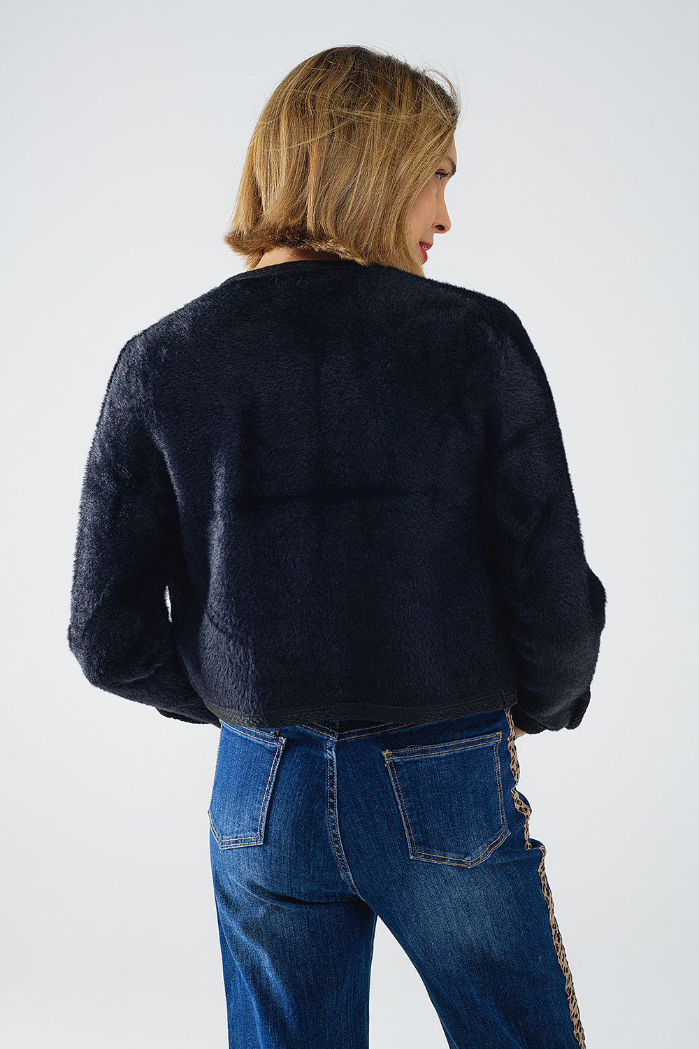 Cardigan With Buttons - Black, Women's Tops Collection