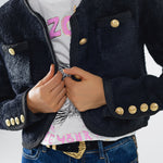 Cardigan With Buttons - Black, Women's Tops Collection