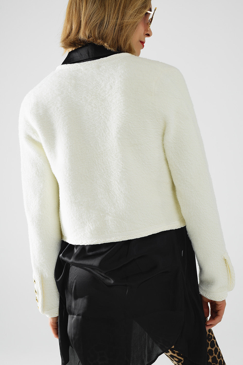 Cardigan With Multi Button - Cream, Women's Tops Collection
