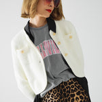 Cardigan With Multi Button - Cream, Women's Tops Collection