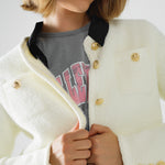Cardigan With Multi Button - Cream, Women's Tops Collection