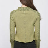 Rib Knit Mock Neck Sweater