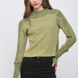 Rib Knit Mock Neck Sweater