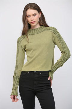 Rib Knit Mock Neck Sweater