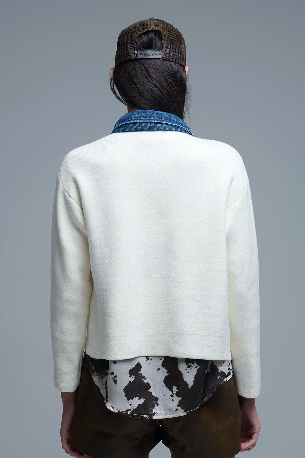 Knitted Cardigan - Cream, Women's Tops Collection