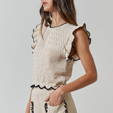 Knit Ruffle Edge Top and Ruffle Pant