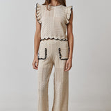 Knit Ruffle Edge Top and Ruffle Pant