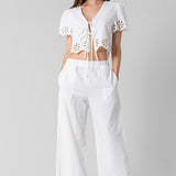 Embroidered Trim Set - off white, women's matching set collection