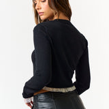 Sweater Top With Lace Trim