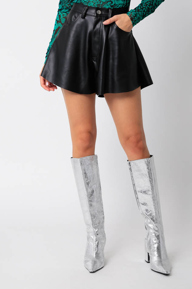 Leather Shorts - BLACK, womens shorts collection