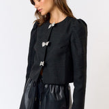 Rhinestone Trim Detail Jacket