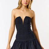 V Wire Tube Dress With Bubble Skirt