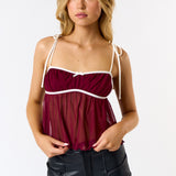 Mesh Babydoll Top