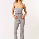 Sweater Tube Top With Bootcut Pant