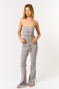 Sweater Tube Top With Bootcut Pant