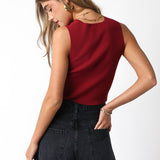 Sleeveless Rib Knit Crop Top