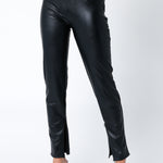 Tapered Leather Pant - black, womens pants collection
