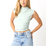 Sleeveless Mockneck Top