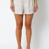 Pleated Linen Trouser Short