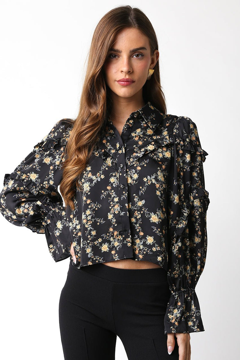 Floral Ruffle Blouse