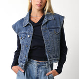 Crop Denim Vest