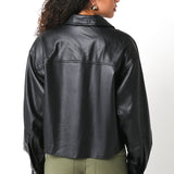Leather Button Down Top
