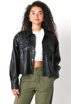 Leather Button Down Top