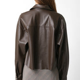 Leather Button Down Top