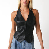 Leather Zip Up Vest