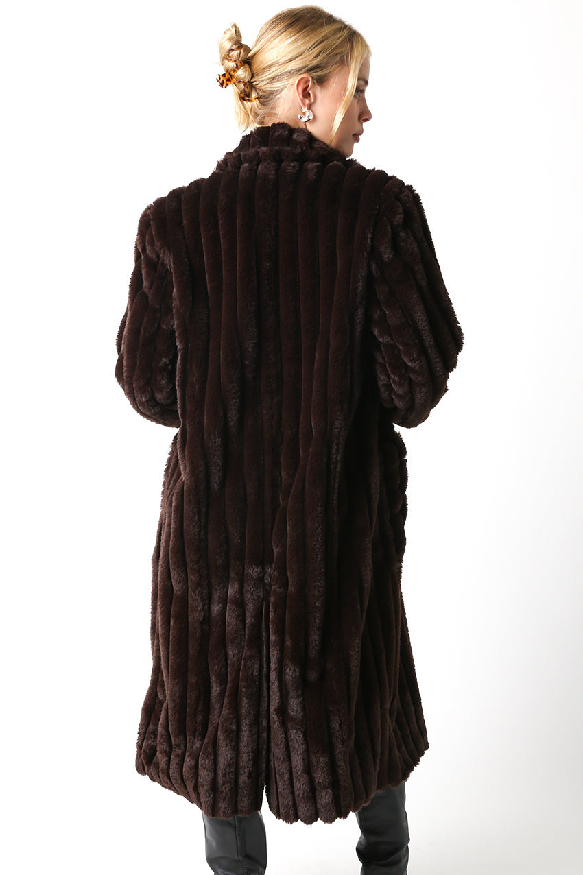 Long Fur Coat - brown, womens coat collection