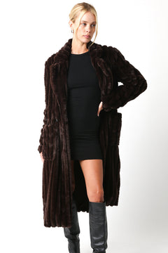 Long Fur Coat - brown, womens coat collection