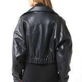 Faux Leather Bomber Jacket