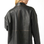 Vintage Leather Trucker Jacket - Brown, Women's Jackets Collection