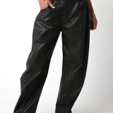 Leather Barrel Pant