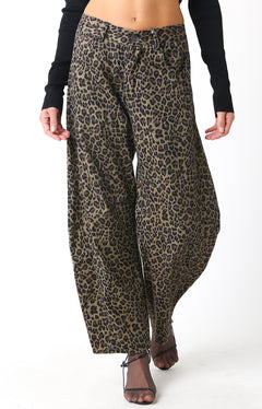 Leopard Barrel Pant