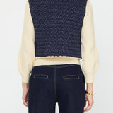 Cropped Quilting Vest - Navy, Women's Vests Collection