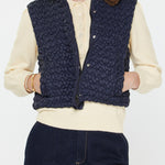 Cropped Quilting Vest - Navy, Women's Vests Collection