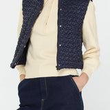 Cropped Quilting Vest - Navy, Women's Vests Collection