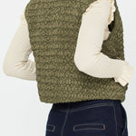 Cropped Quilting Vest - Olive, Women's Vests Collection