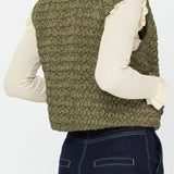 Cropped Quilting Vest - Olive, Women's Vests Collection