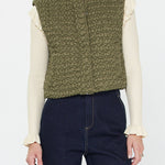 Cropped Quilting Vest - Olive, Women's Vests Collection