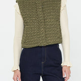 Cropped Quilting Vest - Olive, Women's Vests Collection