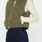 Cropped Quilting Vest - Olive, Women's Vests Collection