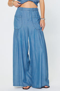 Wide Tiered Pant With Patch Pocket