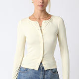 Button Down Long Sleeve Tee