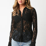 Lace Button Up