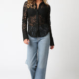 Lace Button Up