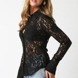Lace Button Up