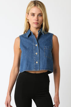 Button Down Denim Vest